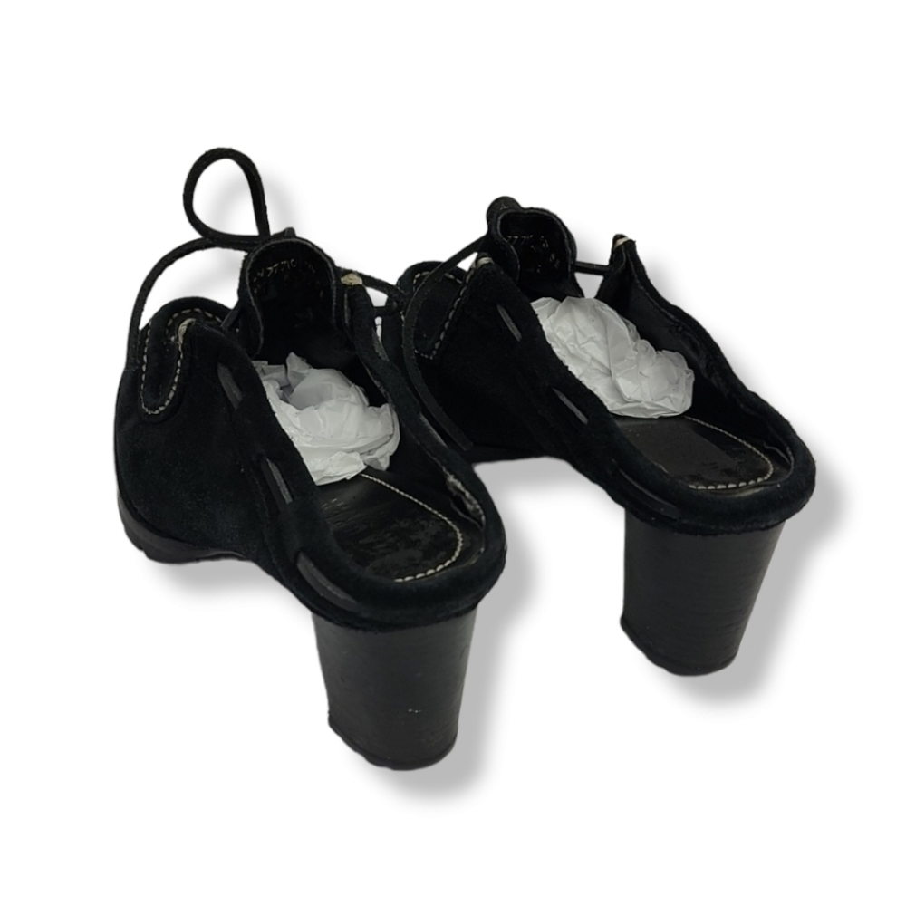 VINTAGE Y2K LRL RALPH LAUREN Mindi Suede Moccasin Mules 6 Clogs Vibram Lug Soles - Picture 9 of 16